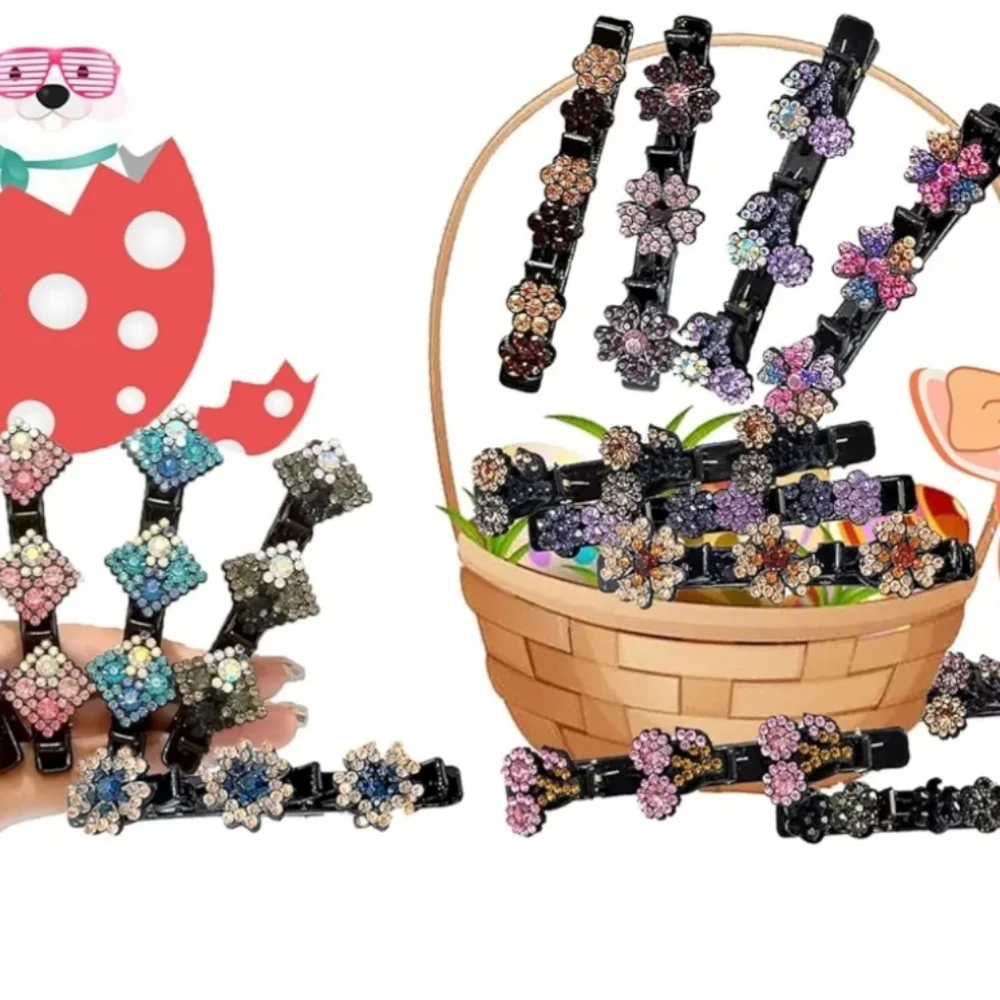NWT Hair Accessory Hair‎ Clips: 20PCS Sparkling Crystal Stone Braided Barrettes